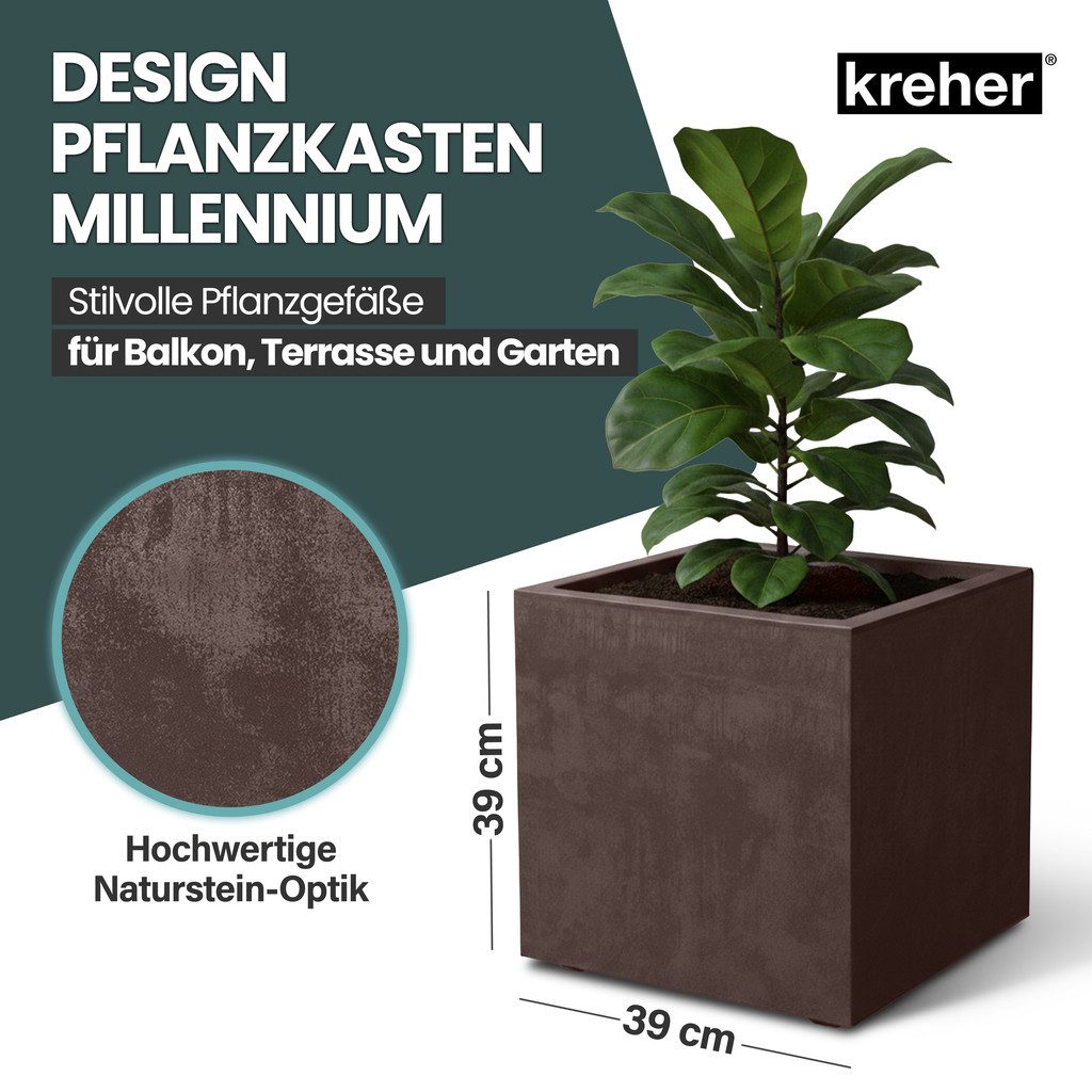 Kreher Blumenkasten Millennium in Naturstein Optik verschiedenen Ausführungen