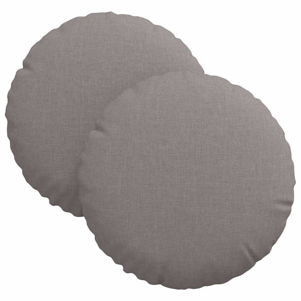 vidaXL Sitzauflage Sitzkissen 2 pcs Taupe Ø30 x 13 cm Stoff, (2 St) günstig online kaufen