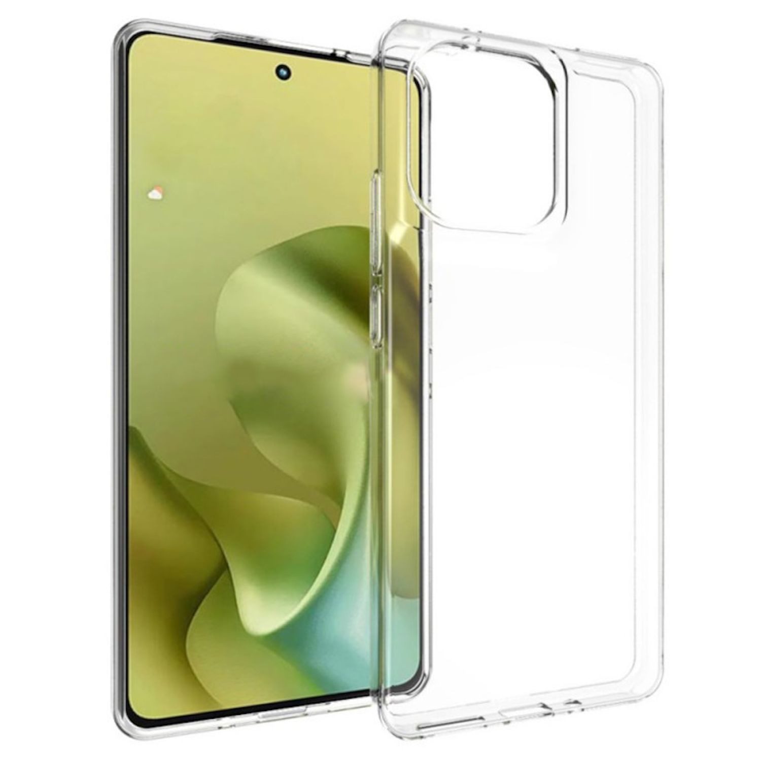 Wigento Handyhülle Für Motorola Moto G86 5G TPU Schutz Handy Hülle Flexibel Transparent, Stoßfeste TPU Hülle mit rutschfestem Design