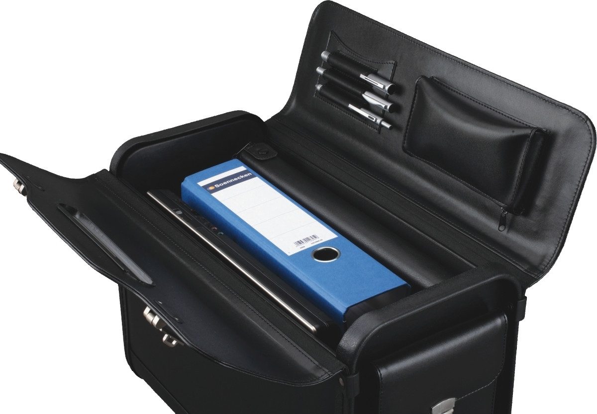 Alassio® Aktentasche Pilotenkoffer Genova schwarz (3 Stück)