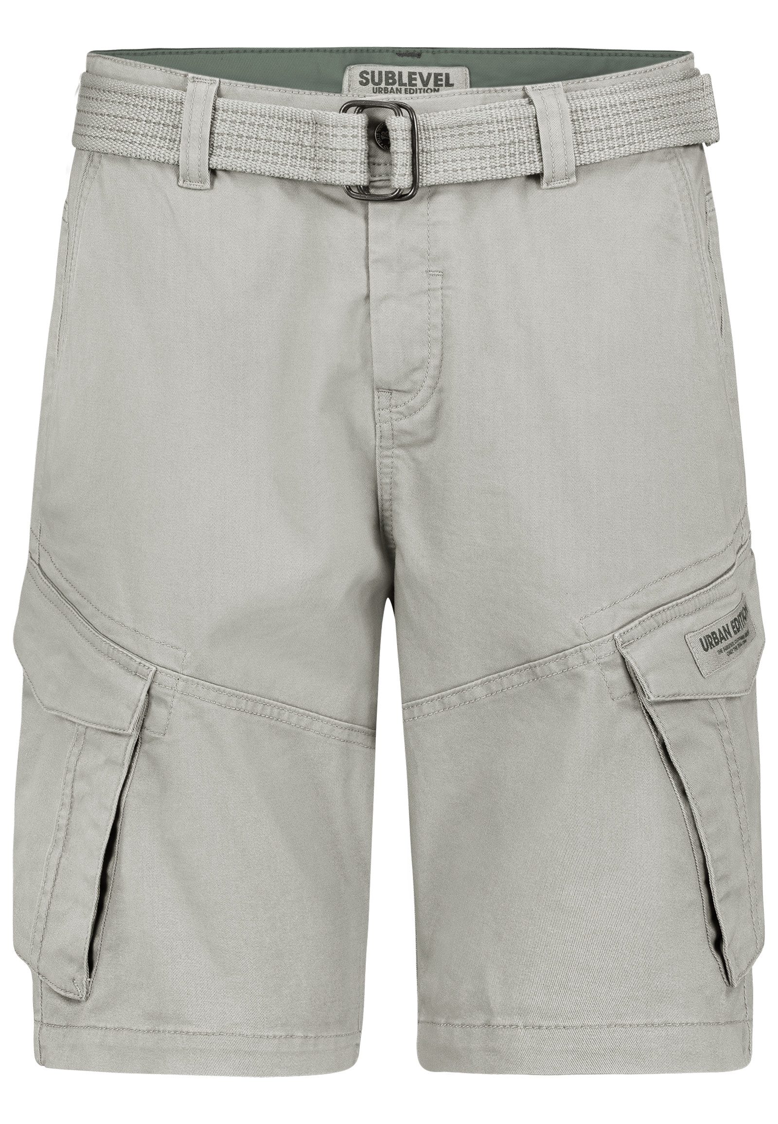 SUBLEVEL Cargoshorts Herren Cargo Shorts kurze Hose Bermuda Knielang Short Sommer + Gürtel