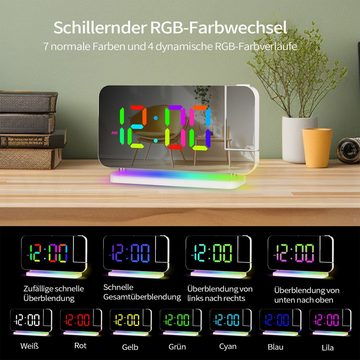 MAGICSHE Projektionswecker Digital Wecker LED elektronische Uhr bunter Nachtlicht Wecker