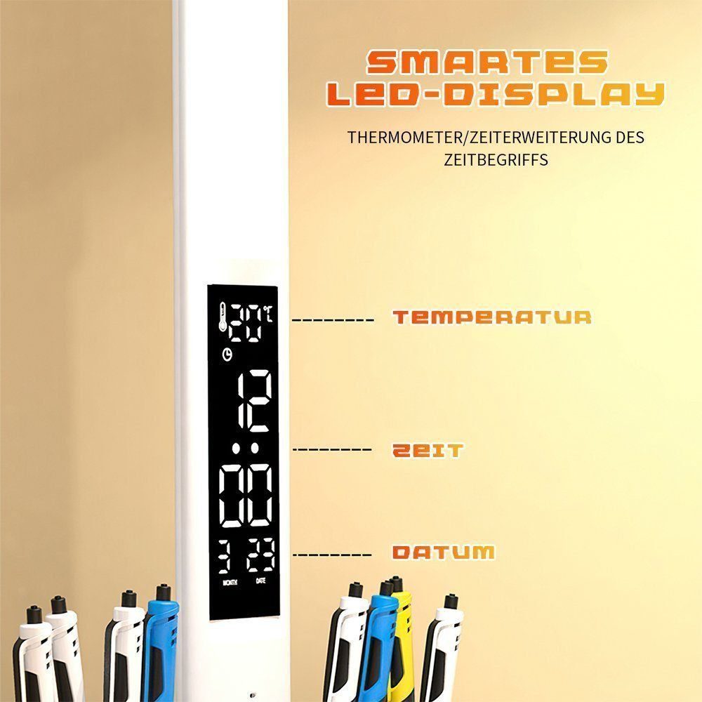 feinlux LED Leselampe Doppelte Leselampe, LED fest integriert, Warmweißes Licht, Warmgelbes Licht, Weißes Licht, 3-stufige Farbregelung, stufenlos dimmbar, Touchsteuerung