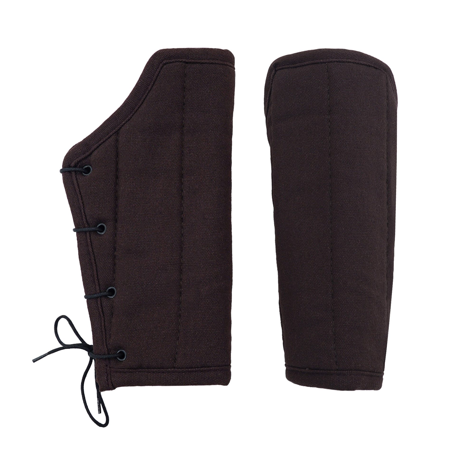 Ritter-Kostüm mittelalt. gepolsterte Armschienen (Baumwolle) m.Lederschnürung Braun