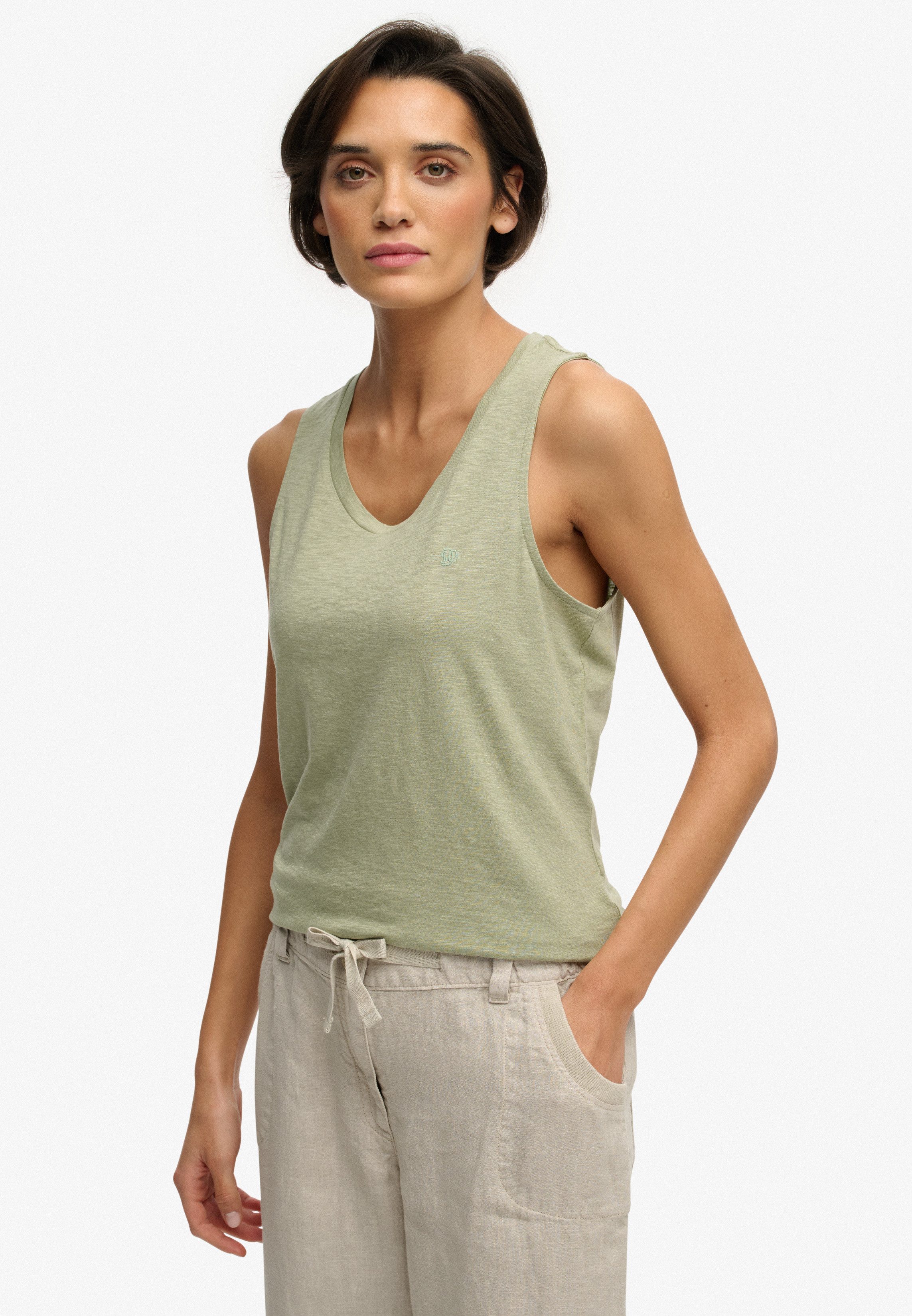 Superdry Tanktop SCOOP NECK TANK Baumwollmischung, regular fit