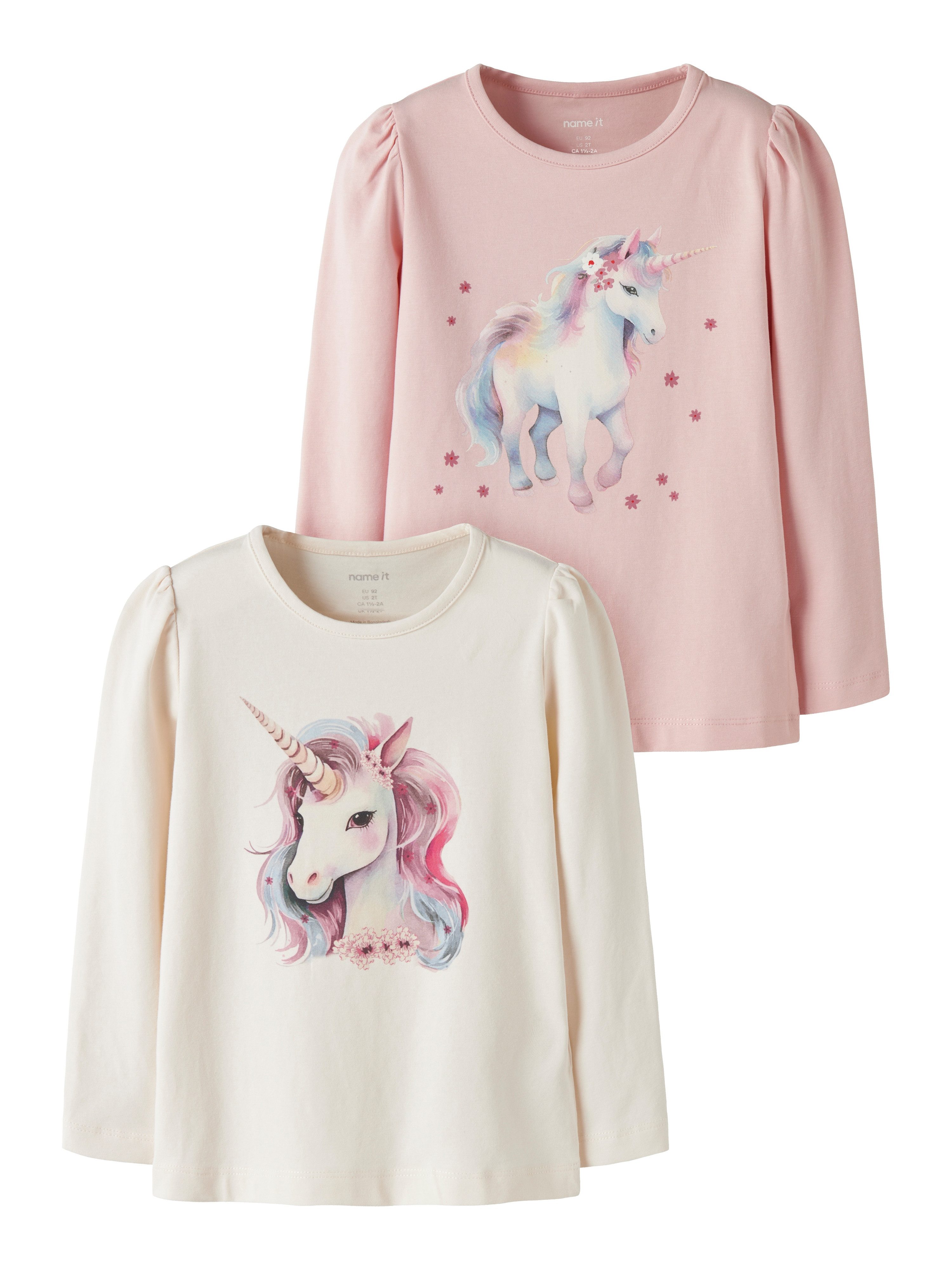 Name It Langarmshirt NMFKIMIA LS TOP BOX 2P (Packung, 2-tlg) Baumwollmischung, regular fit
