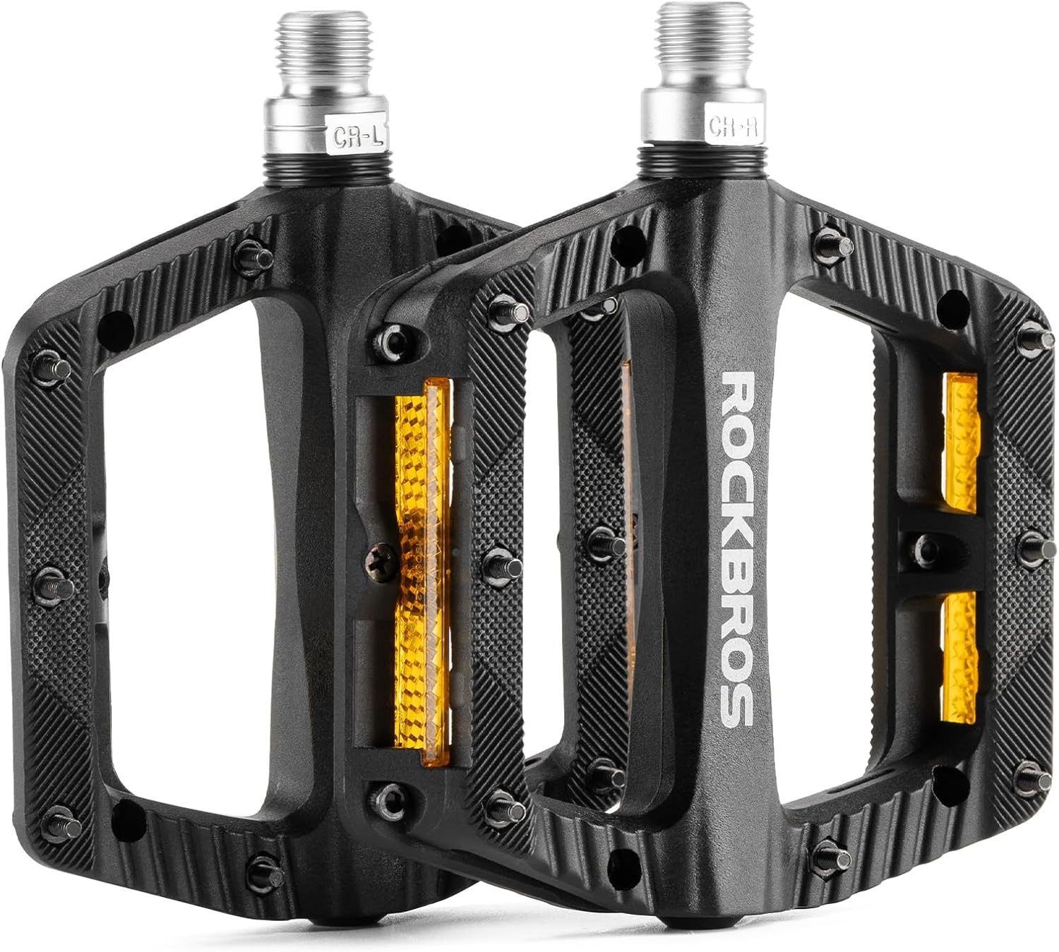 ROCKBROS Fahrradpedale Rutschfeste flache Pedale mit Stiften, 11,5cm Nylon für Fahrräder
