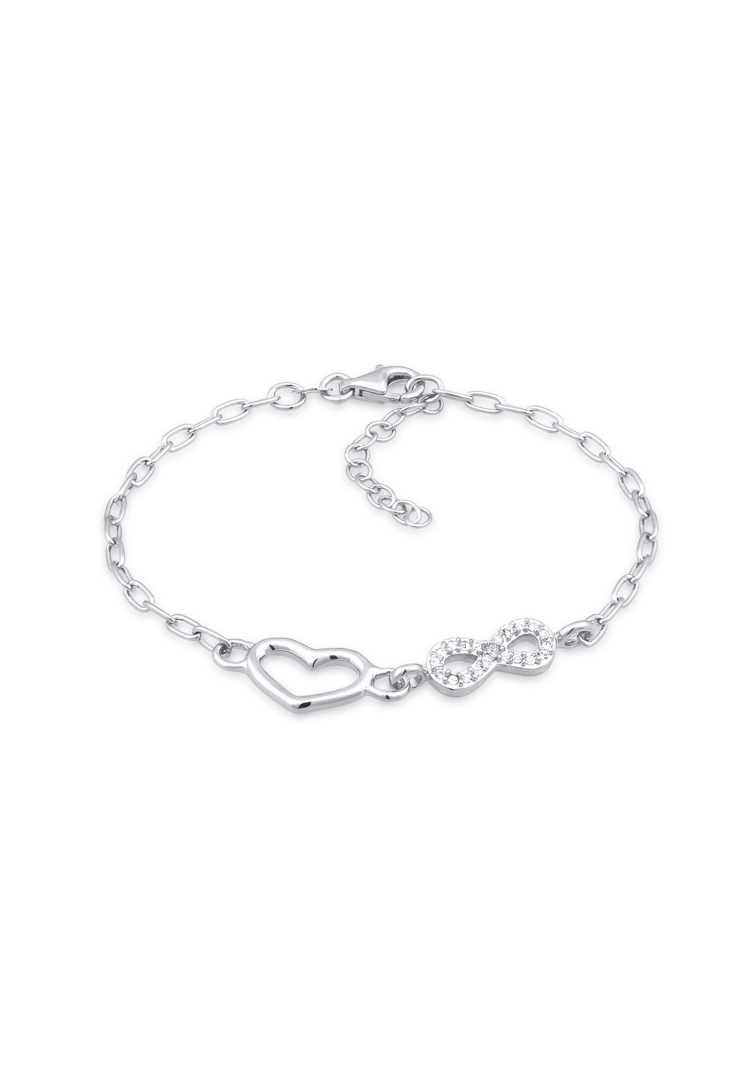 Elli Armband Herz Infinity Weiß 925 Sterling Silber, mit Kristallen von Swa günstig online kaufen