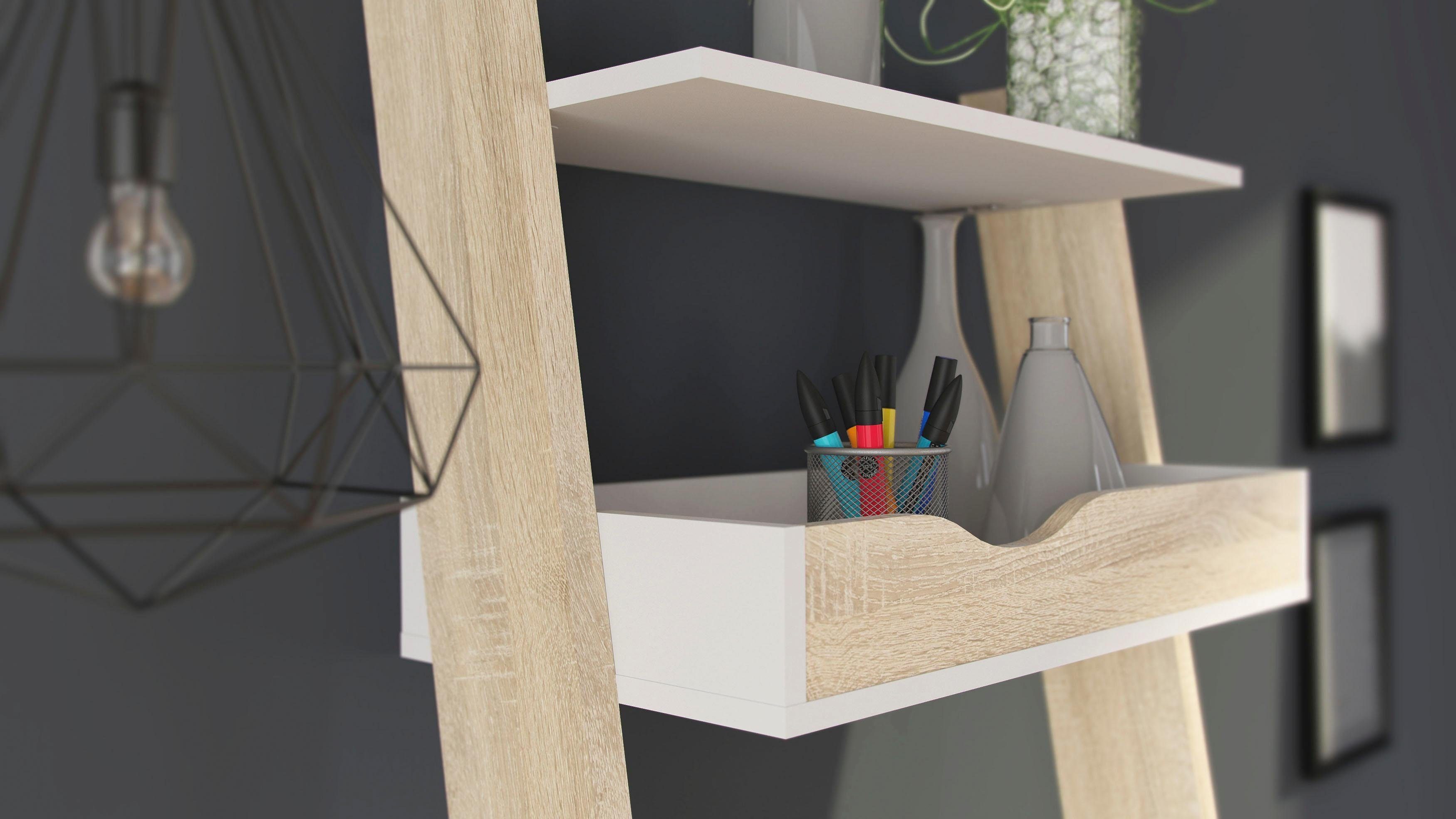 Home affaire Schreibtisch Retrodesign, einer Oslo, erstrahlt Schreibtischplatte im mit modernen