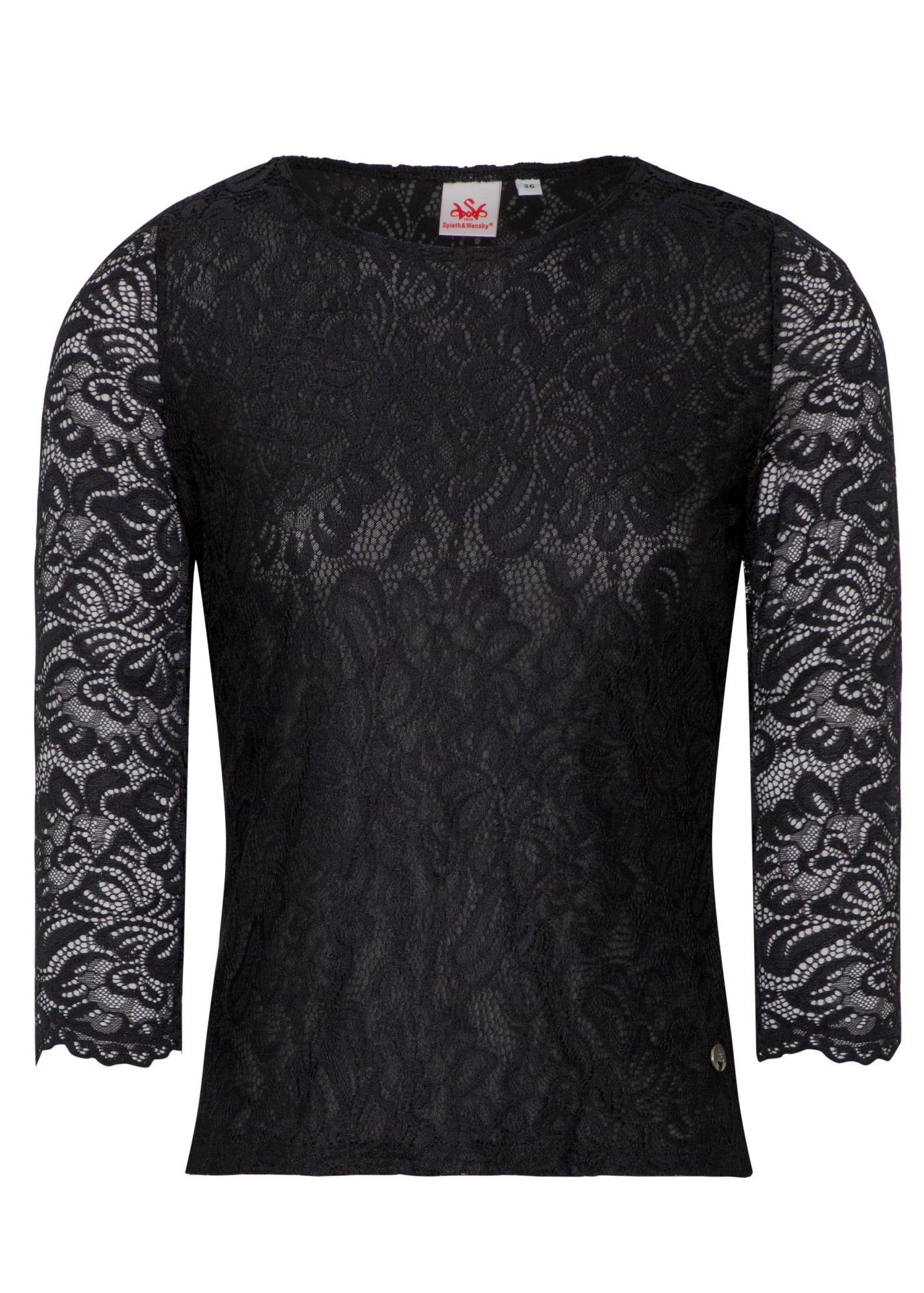 Spieth & Wensky Trachtenbluse Alheim Rundhals Ausschnitt günstig online kaufen