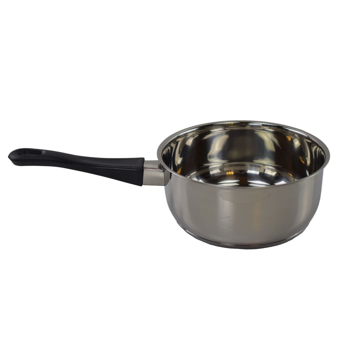 Haushalt International Kochtopf Kochtopf Topf mit Griff ca. 16 x 7,5 cm aus Edelstahl Kasserolle, Edelstahl, Kunststoff, mit Griff und Aufhängung