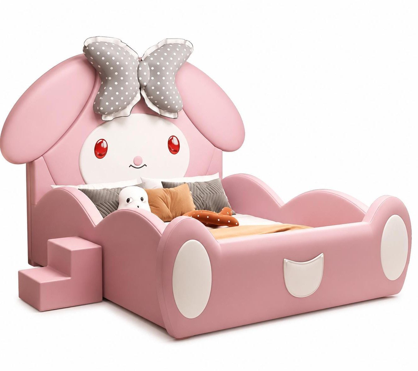 Xlmoebel Kinderbett Rosa Prinzessinnenbett aus Leder für Mädchen im modernen Design, Made in Europa