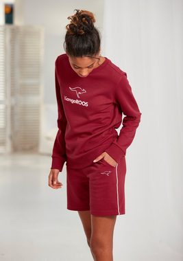 KangaROOS Sweatshirt mit Kontrastfarbenem Logodruck, Loungeanzug