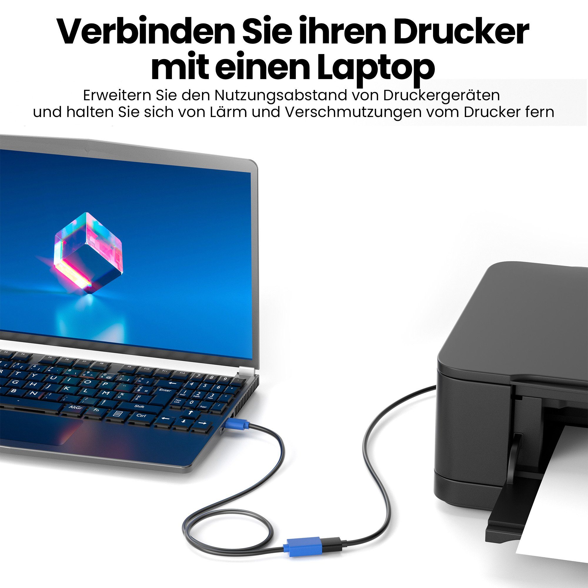 JAMEGA USB 3.0 Verlängerungskabel, USB-A Stecker zu USB-A Buchse Erweiterung USB-Kabel, USB, USB A (200 cm) – Bild 5 von 5