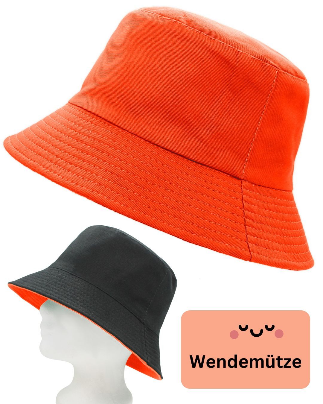 dy_mode Fischerhut Unisex Bucket Hat Herren Anglerhut Fischerhut Damen Mütze Wendemütze Wende Mütze