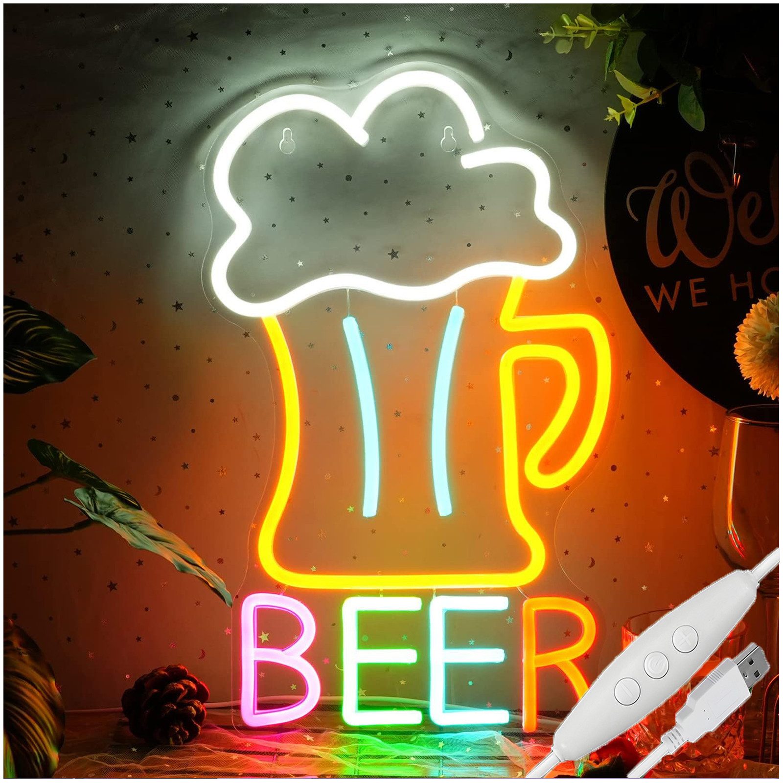 JIBENNEON LED Dekolicht Neonlicht Beer Leuchtreklame günstig online kaufen