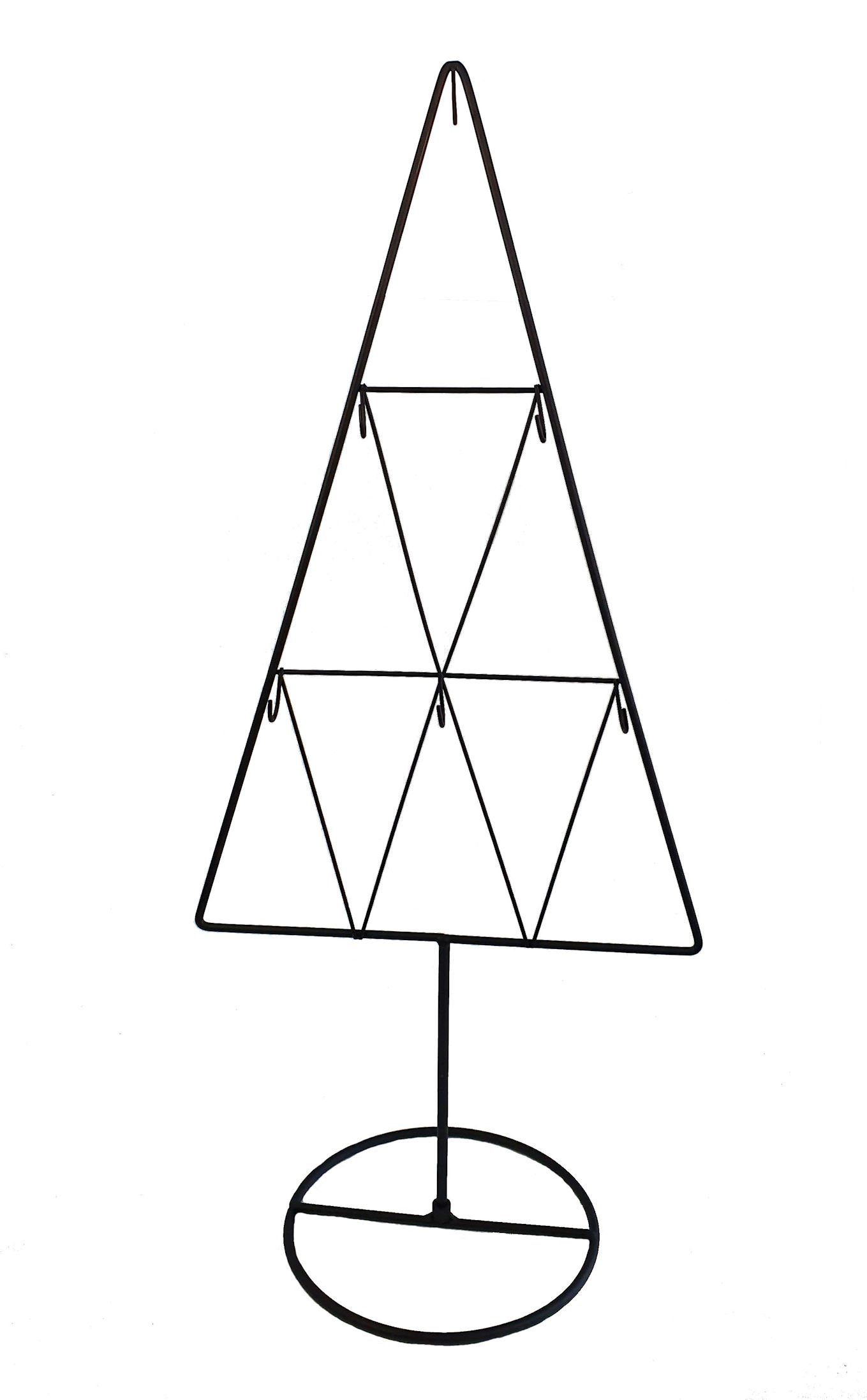 Spetebo Weihnachtskugelständer - Form Kleiner Tannenbaum für Weihnachtsschmuck Metall Tannenbaum Deko Beschmücken mit 6 Haken Haken, mit Ständer 6 zum