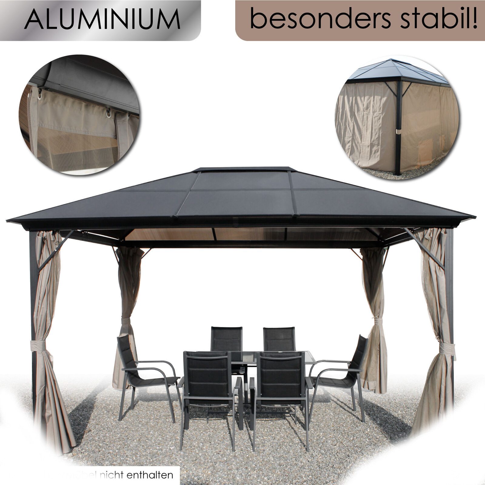 Mojawo Partyzelt XXL Garten Pavillon Alu günstig online kaufen