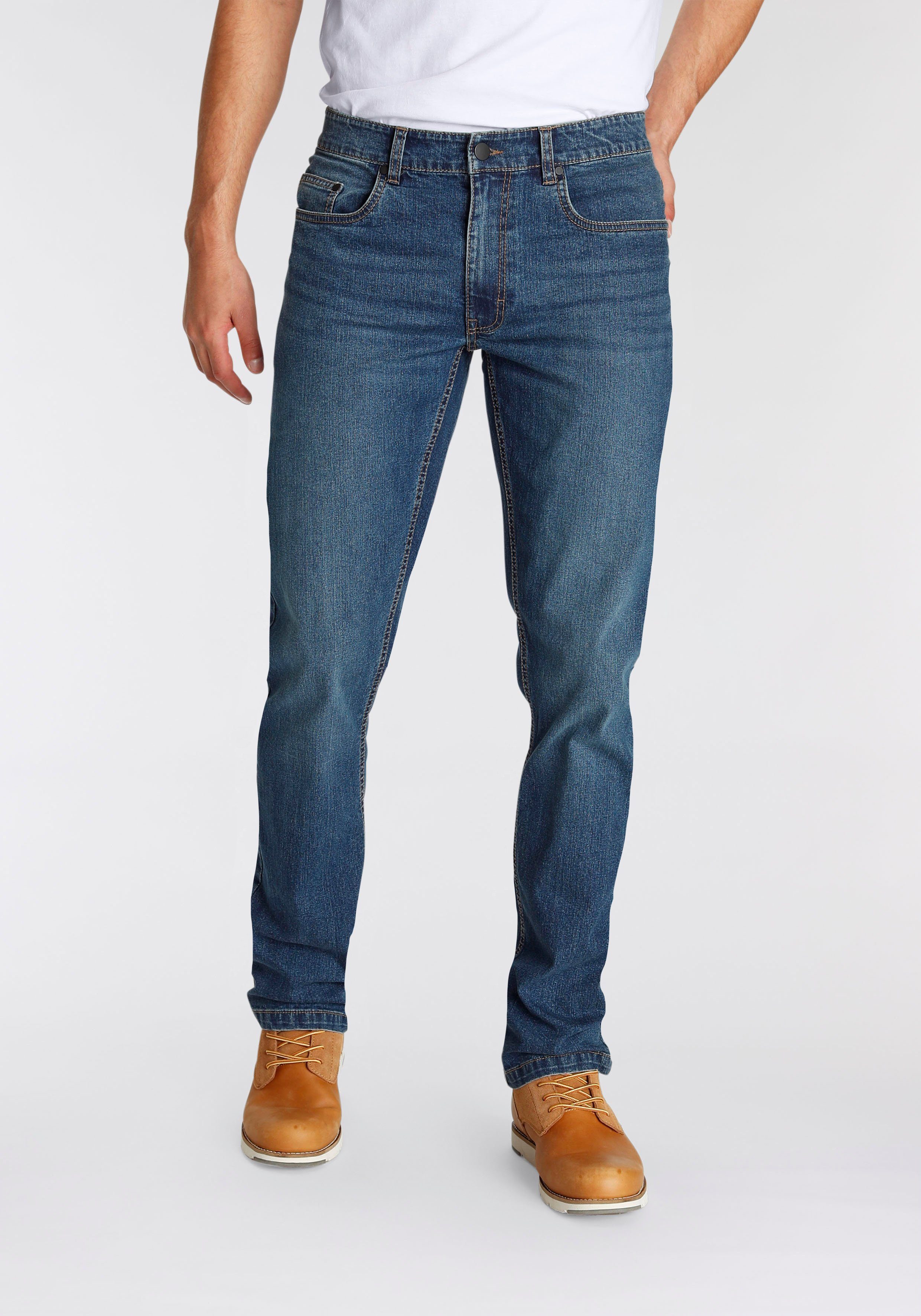 AJC Straight-Jeans mit leichter Waschung blue
