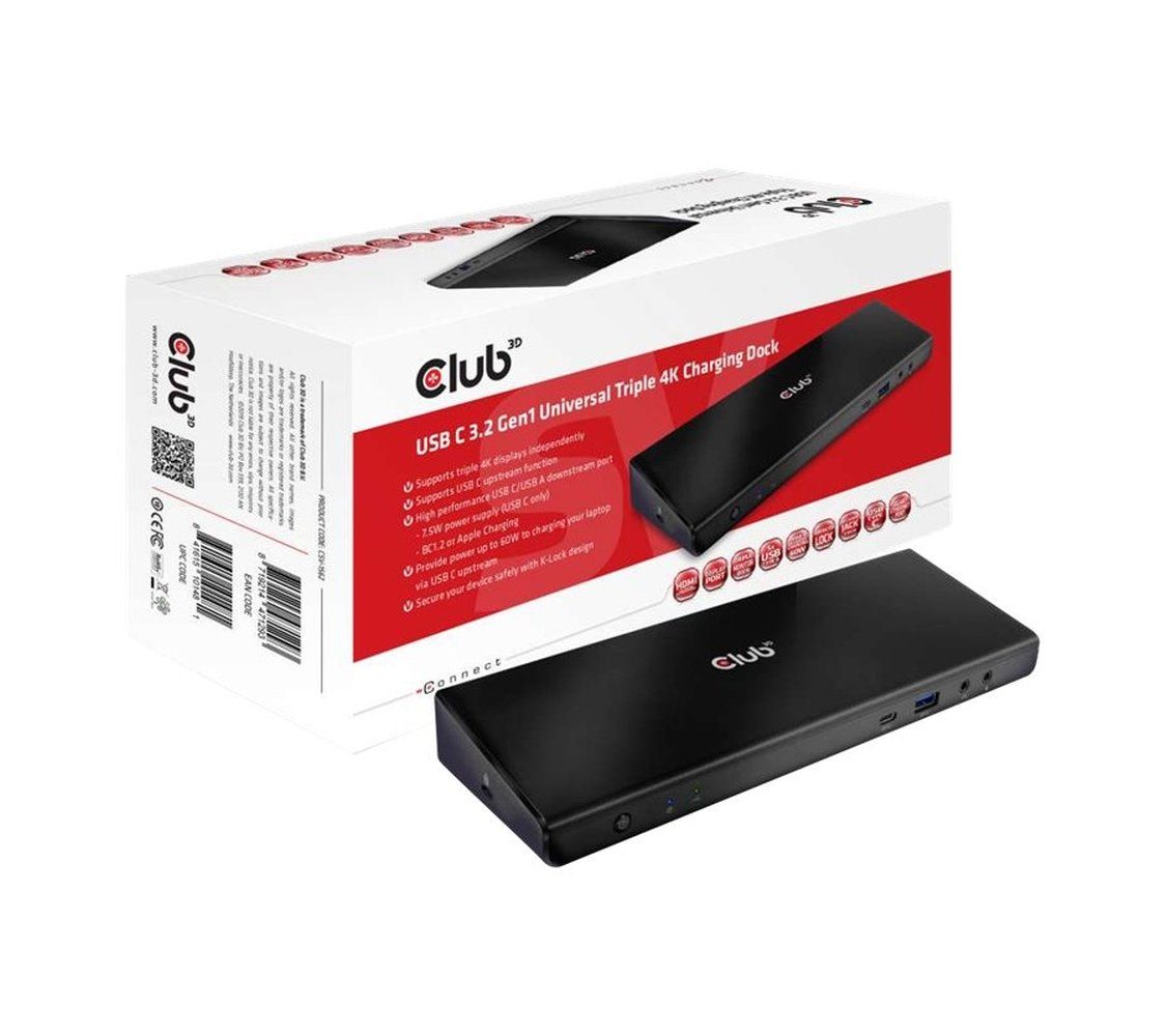 CLUB3D Laptop-Dockingstation »Club 3D USB Typ C Gen1 Universelle Triple 4K  Docking Station mit Ladef«