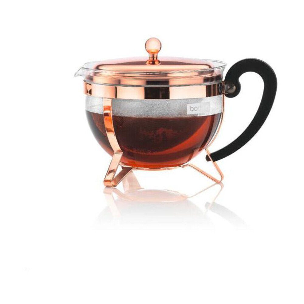 Bodum Geschirr-Set Teebereiter 1,3 l Chambord Kupfer, Edelstahl, Glas, Kupfer