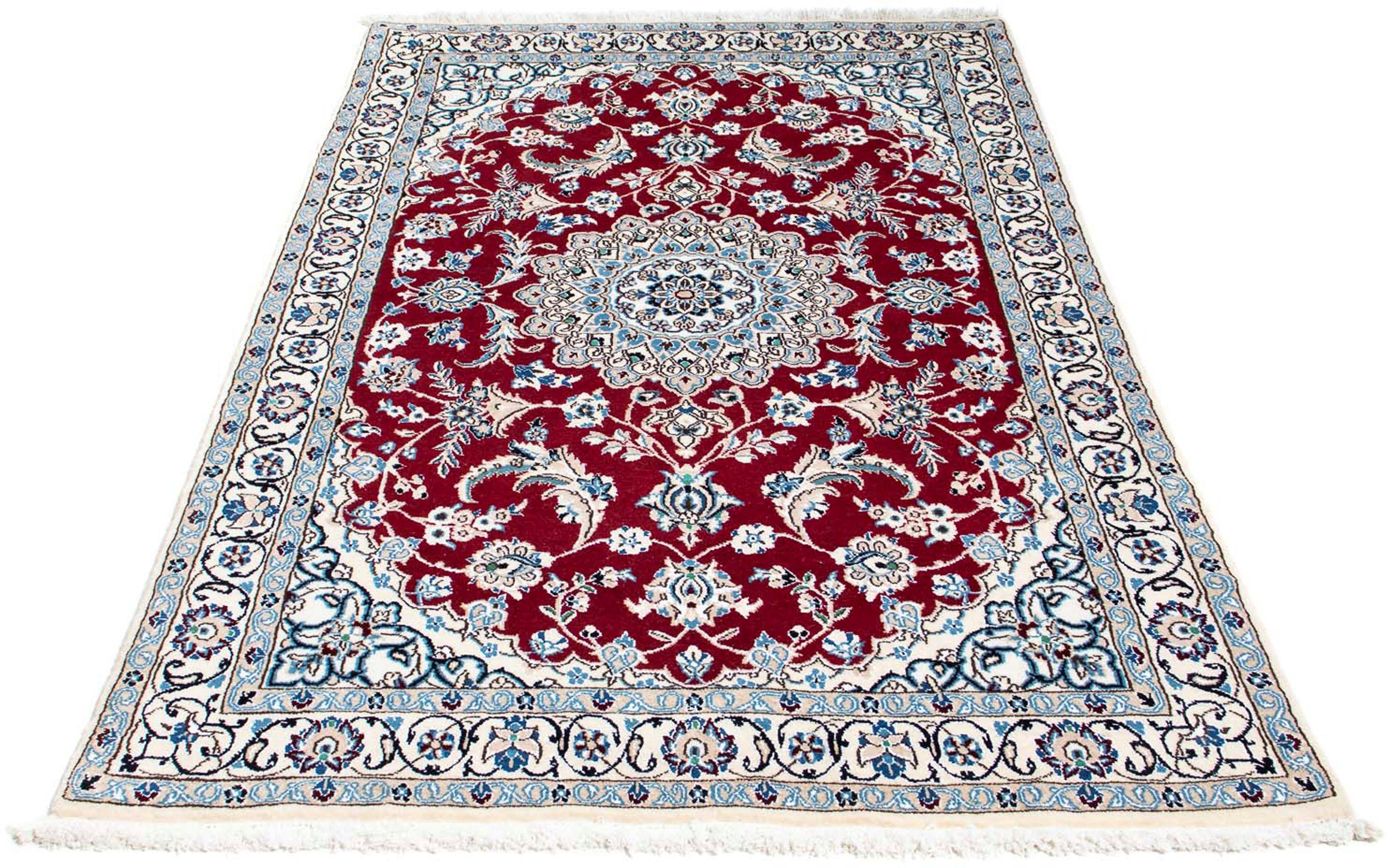 Orientteppich Perser - Nain - Royal - 187 x 112 cm - dunkelrot, morgenland, rechteckig, Höhe: 10 mm, Wohnzimmer, Handgeknüpft, Einzelstück mit Zertifikat