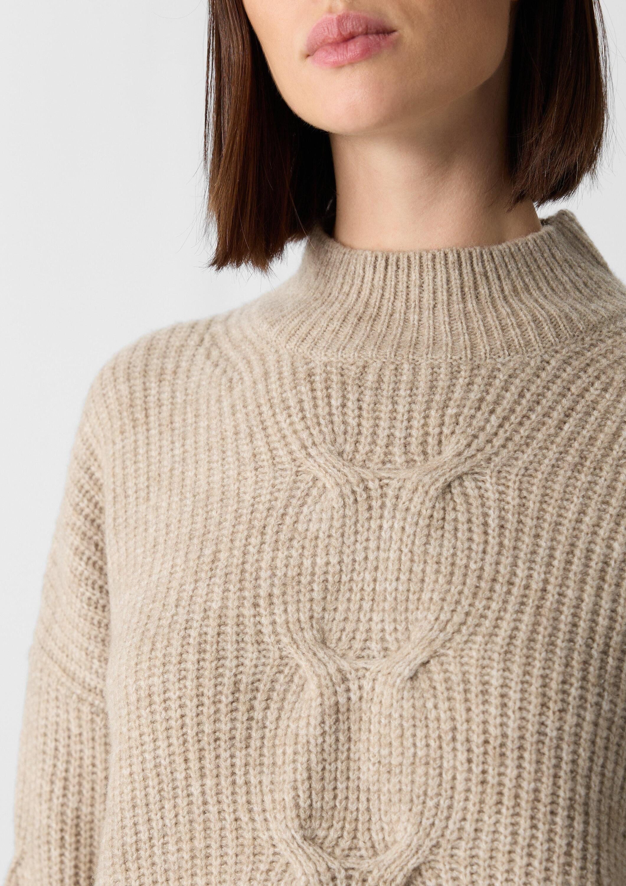 comma Longpullover Strickpullover Strickpullover mit 3/4-Ärmeln