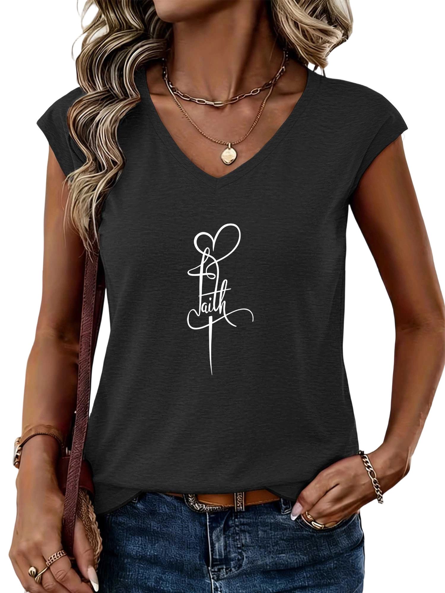 PYLIKE Tanktop Damen Elegant Achselhemd mit Liebe Druck bequemes Tanktop Bequem für Freizeit und Büro,Strandurlaub