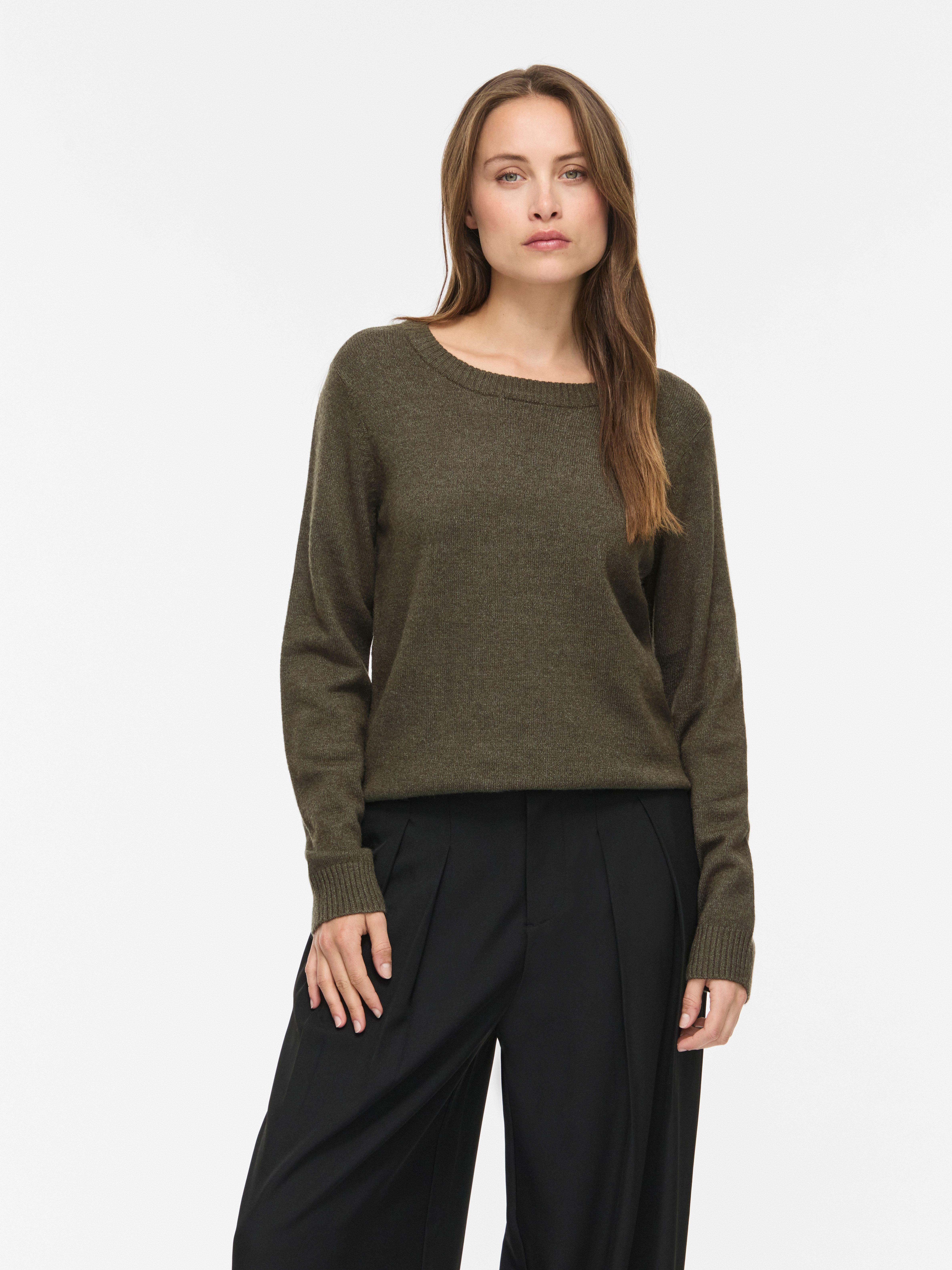 Vila Rundhalspullover VIRIL O-NECK L/S KNIT TOP - NOOS Viskosemischung, regular fit