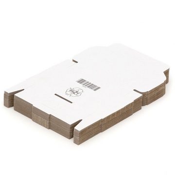 KK Verpackungen Versandkarton, 25 Maxibriefkartons 180 x 100 x 30 mm Postversand Warenversand Wellpappkartons Weiß