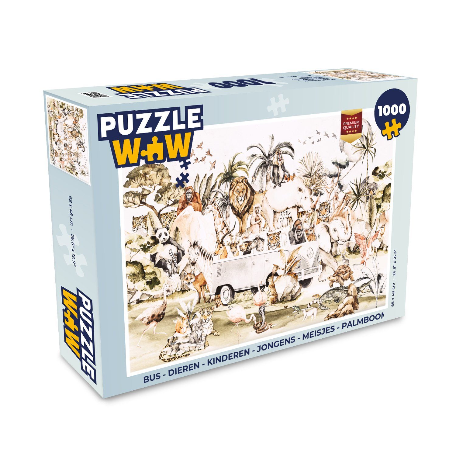 Puzzle Bus - Tiere - Kinder - Jungen - Mädchen - Palme