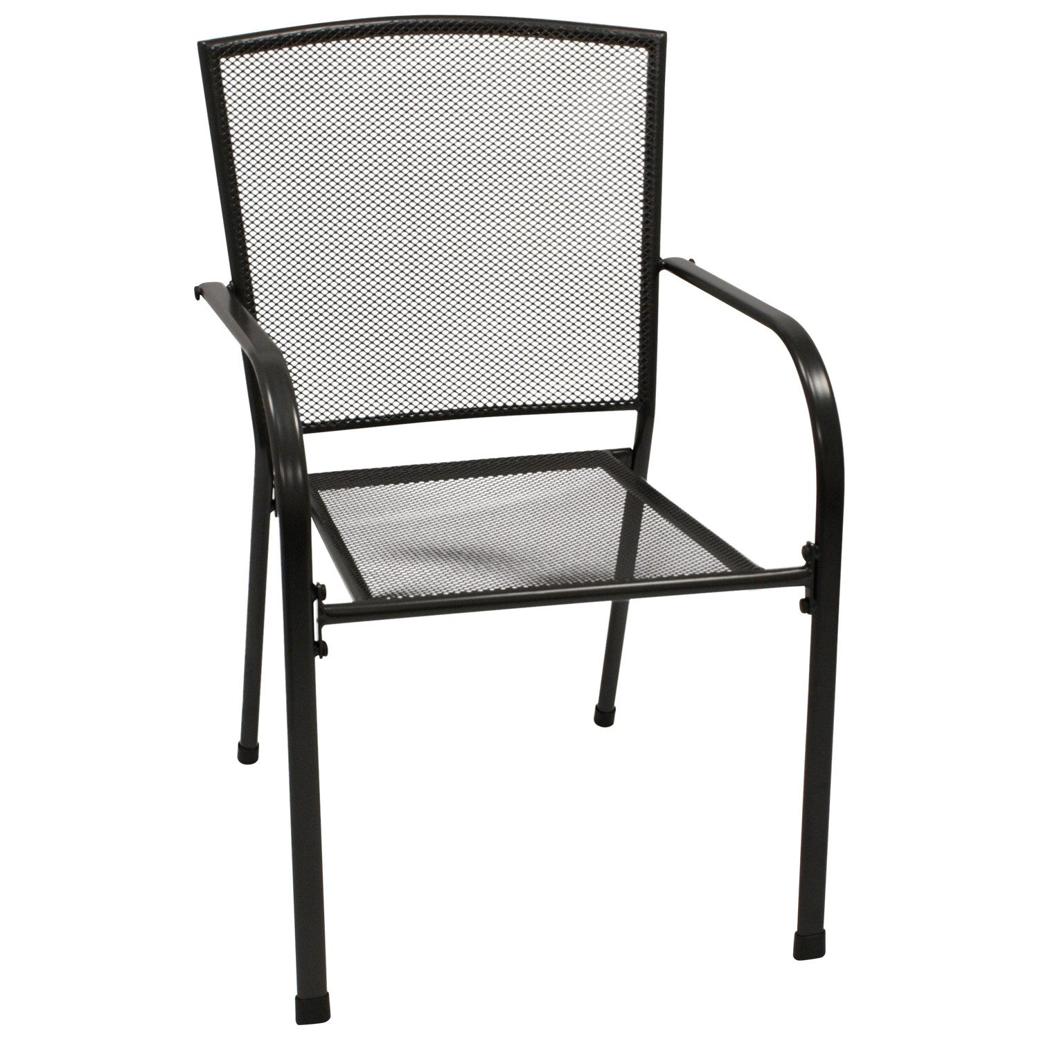 TPFGarden Gartenstuhl GLASGOW (2er Set Gartensessel mit Armlehnen - aus Streckmetall - dunkelgrau), Hochwertiger Outdoor Stuhl mit den Maßen (BxHxT): 58.5 x 88 x 55.5 cm