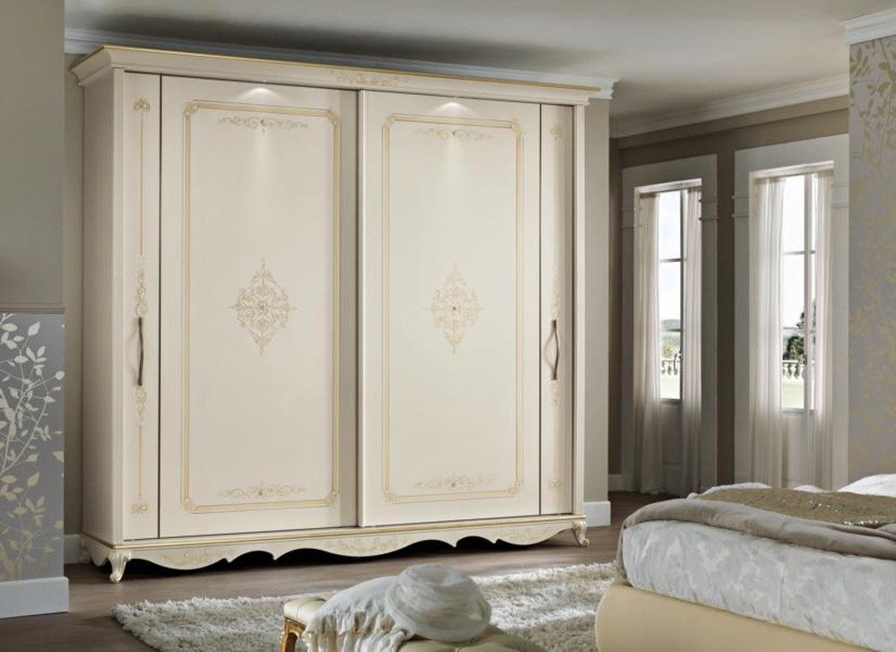 JVmoebel Schwebetürenschrank Weißer Holzkleiderschrank für das Schlafzimmer von Mobilificio Made in Europa