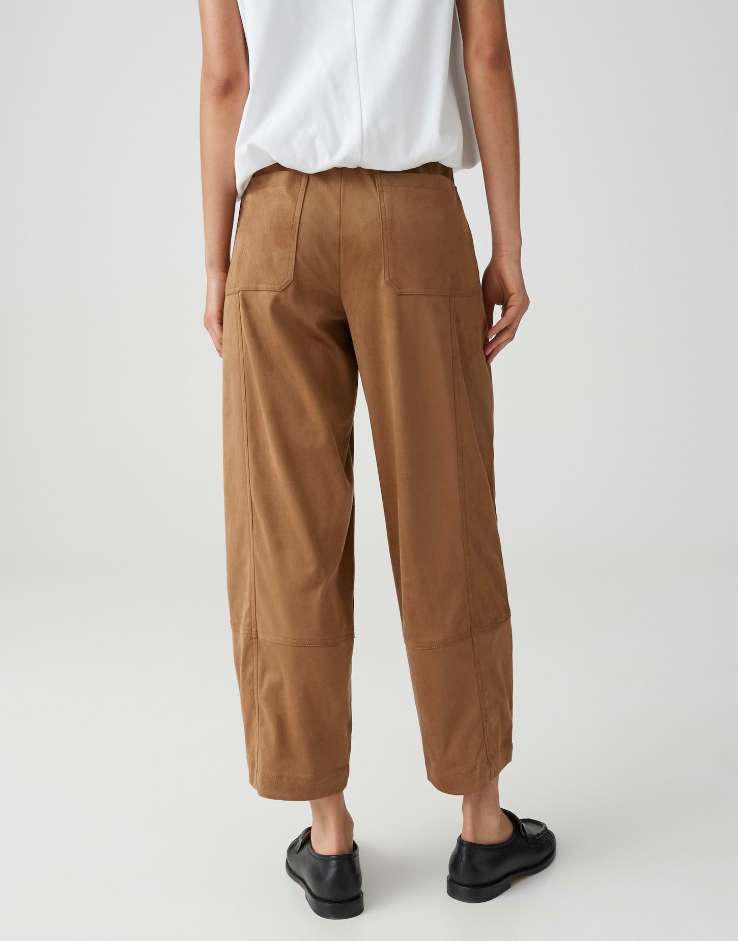 OPUS Lederhose MYHA BARREL VELOURS City Pants mit Komfortbund authentische Teilungsnähte