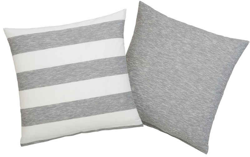 Kissenbezüge Big Stripe Kissenbezug, Kissenhülle aus Bio-Baumwolle, OTTO products (2 Stück), Streifen-Design in Melange-Optik
