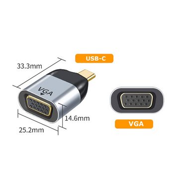 Bolwins F29 USB-C auf VGA Adapter Kabel 3D für TV PC Laptop Tablett Handy Audio- & Video-Adapter