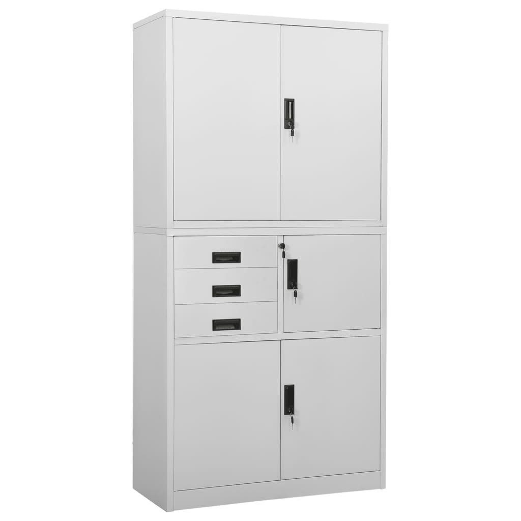 vidaXL Aktenschrank Büroschrank Hellgrau 90x40x180 cm Stahl (1-St)