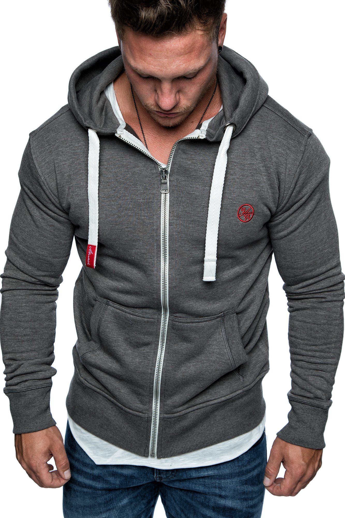 Amaci&Sons Kapuzenpullover TALLAHASSEE Herren Zipper Hoodie Herren Basic Kontrast Sweatjacke Pullover Hoodie Sweatshirt – Bild 4 von 5