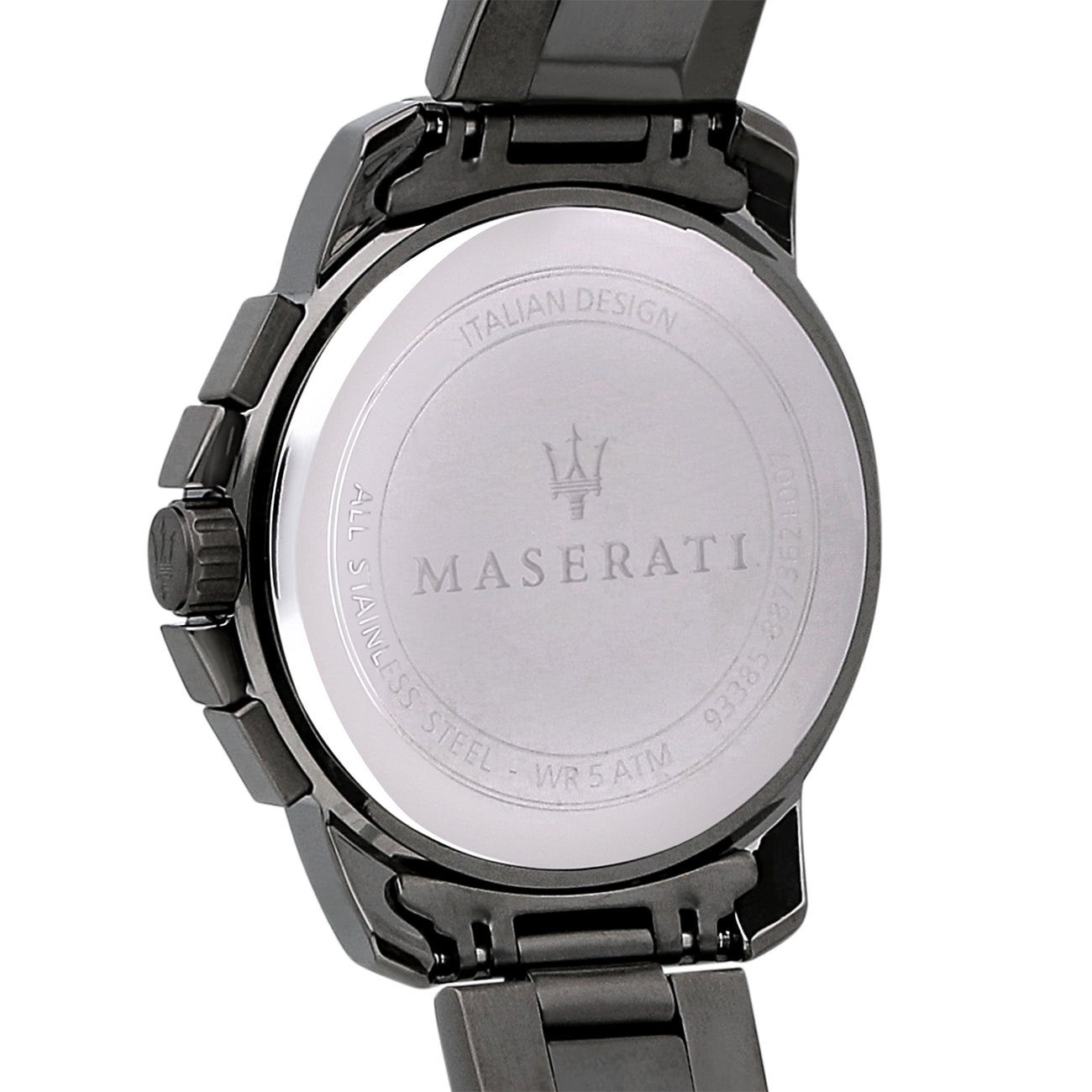 Italy Chronograph, rund, groß Chronograph Made-In Herrenuhr Herren Edelstahlarmband, 52x44mm) grau Uhr (ca. Maserati MASERATI