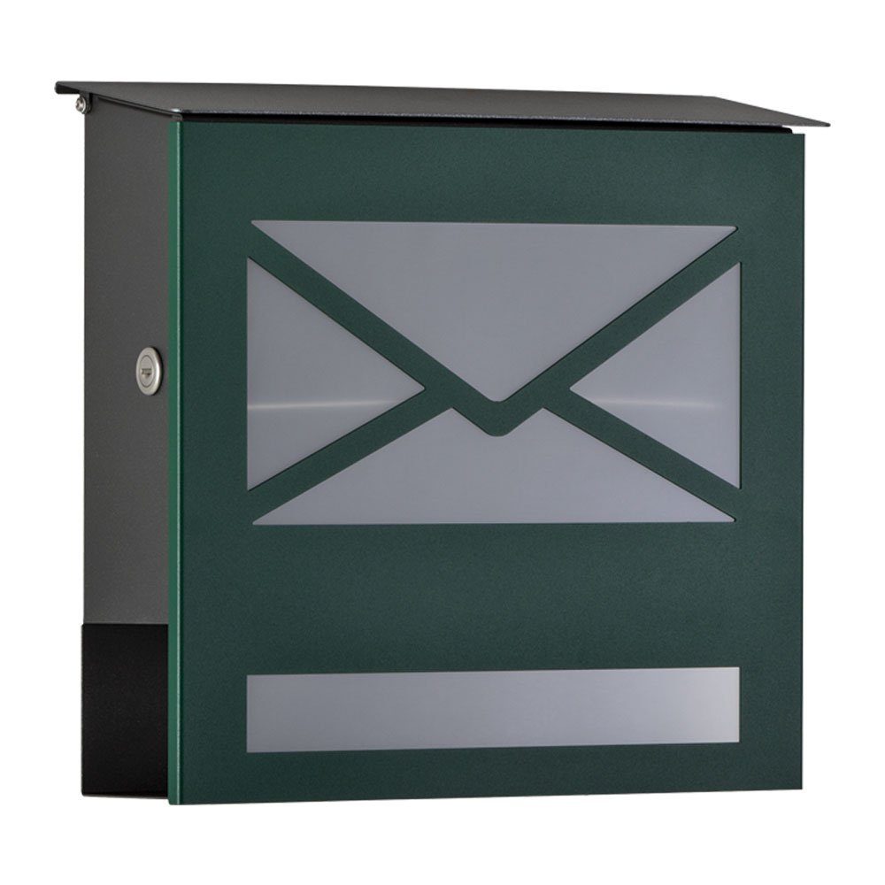 Heibi Briefkasten Briefkasten Made in Germany, Posthaltebügel, Wasserschutzblech