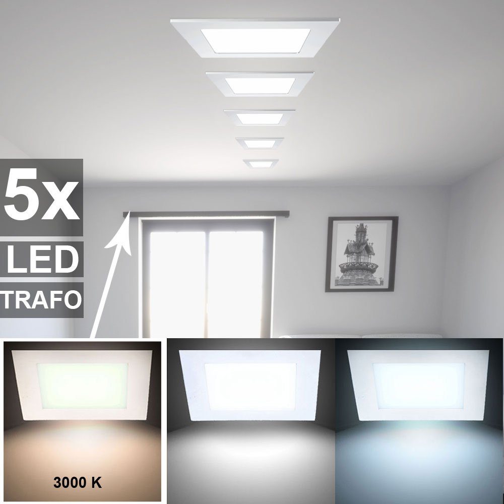 etc-shop LED Panel, 5er Set LED Einbau Leuchten Decken Strahler weiß  Schlafzimmer Alu Raster Lampen online kaufen | OTTO