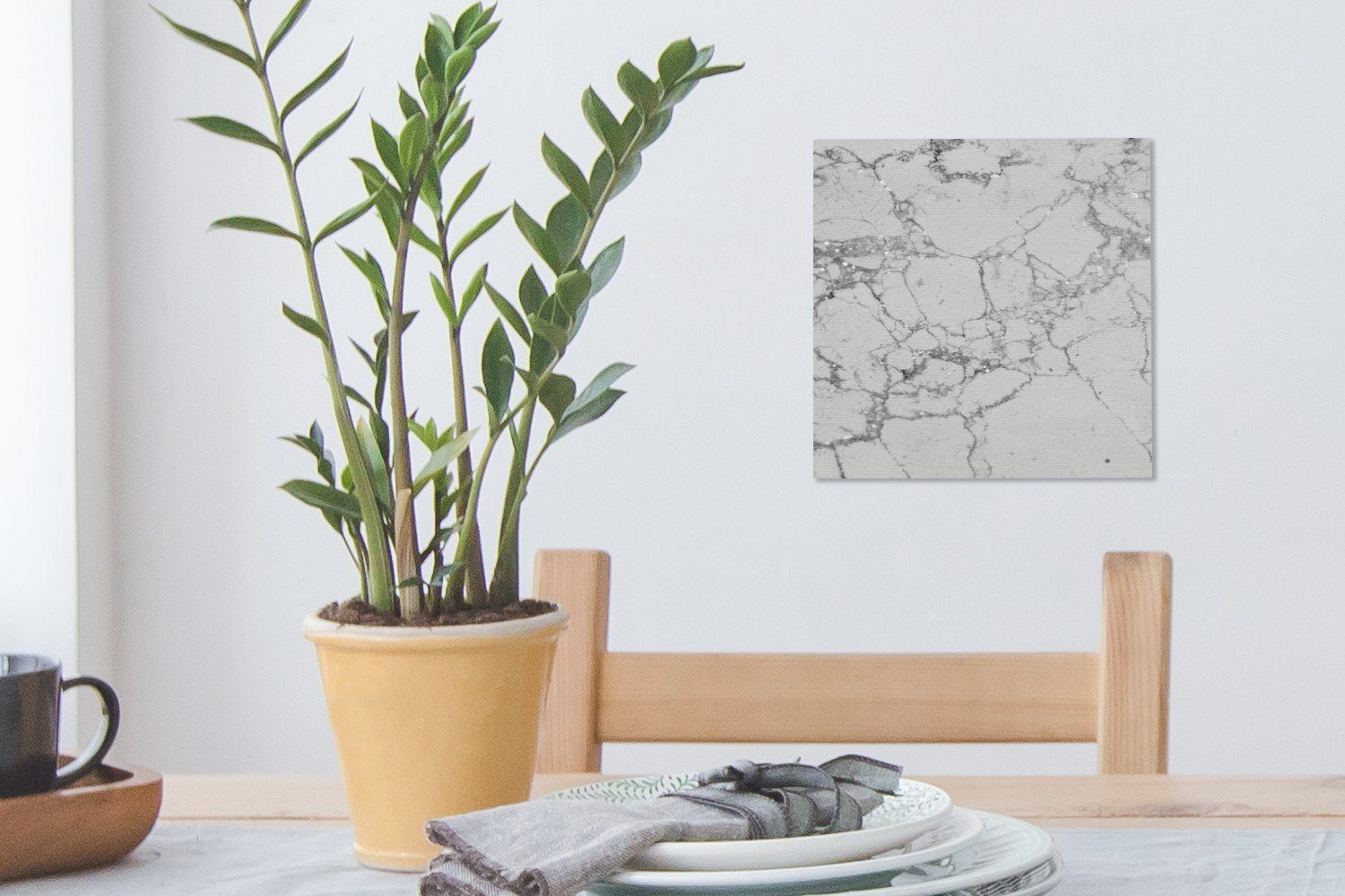 OneMillionCanvasses® Leinwandbild (1 Bilder - Leinwand St), Muster Grau, für - Schlafzimmer Wohnzimmer Marmor