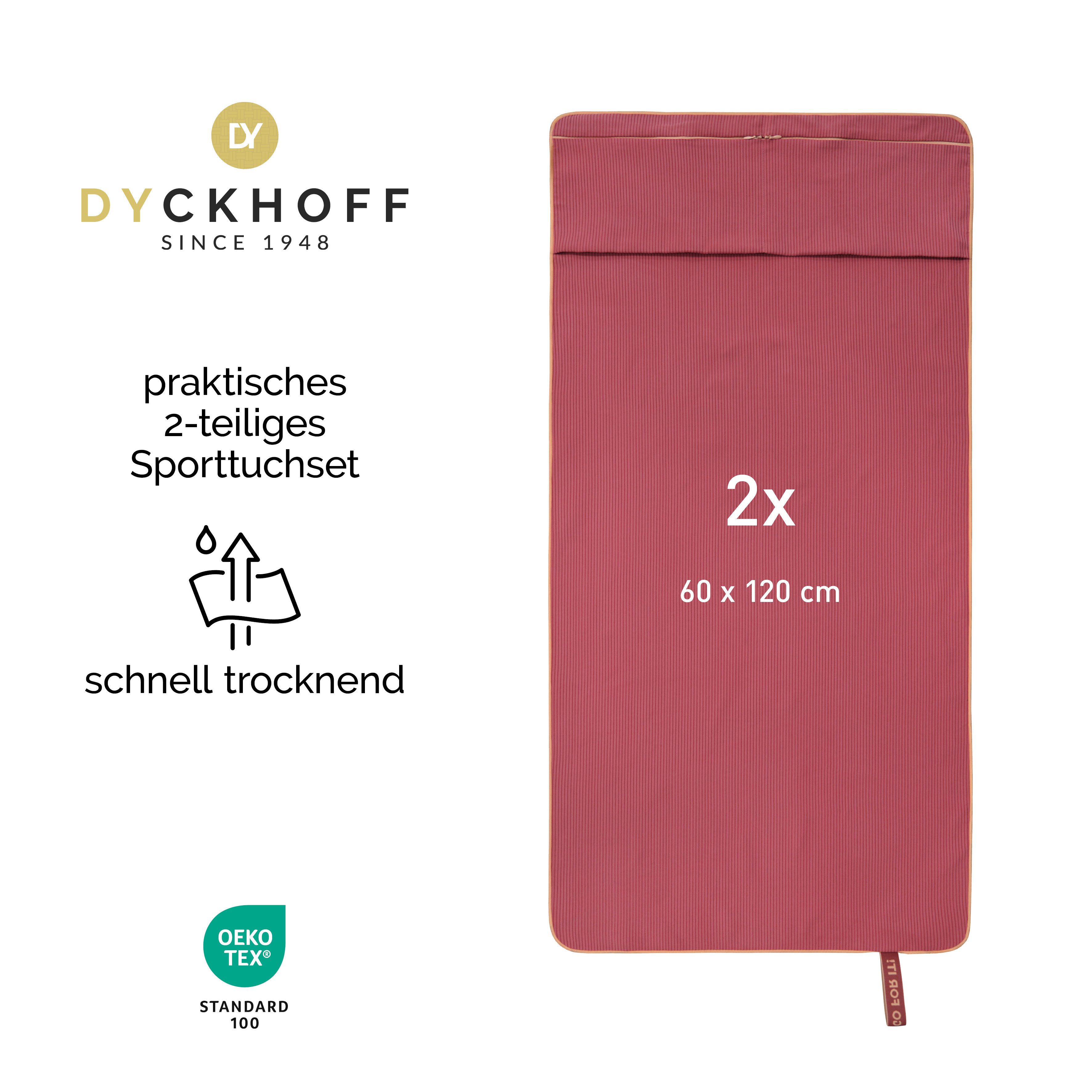 Dyckhoff Handtuch Mikrofaser Sporttuch Struktur, Microfaser (2-St), Mit Überstülpkapuze, Schnelltrocknend, Leicht, Reißverschlusstasche – Bild 2 von 5