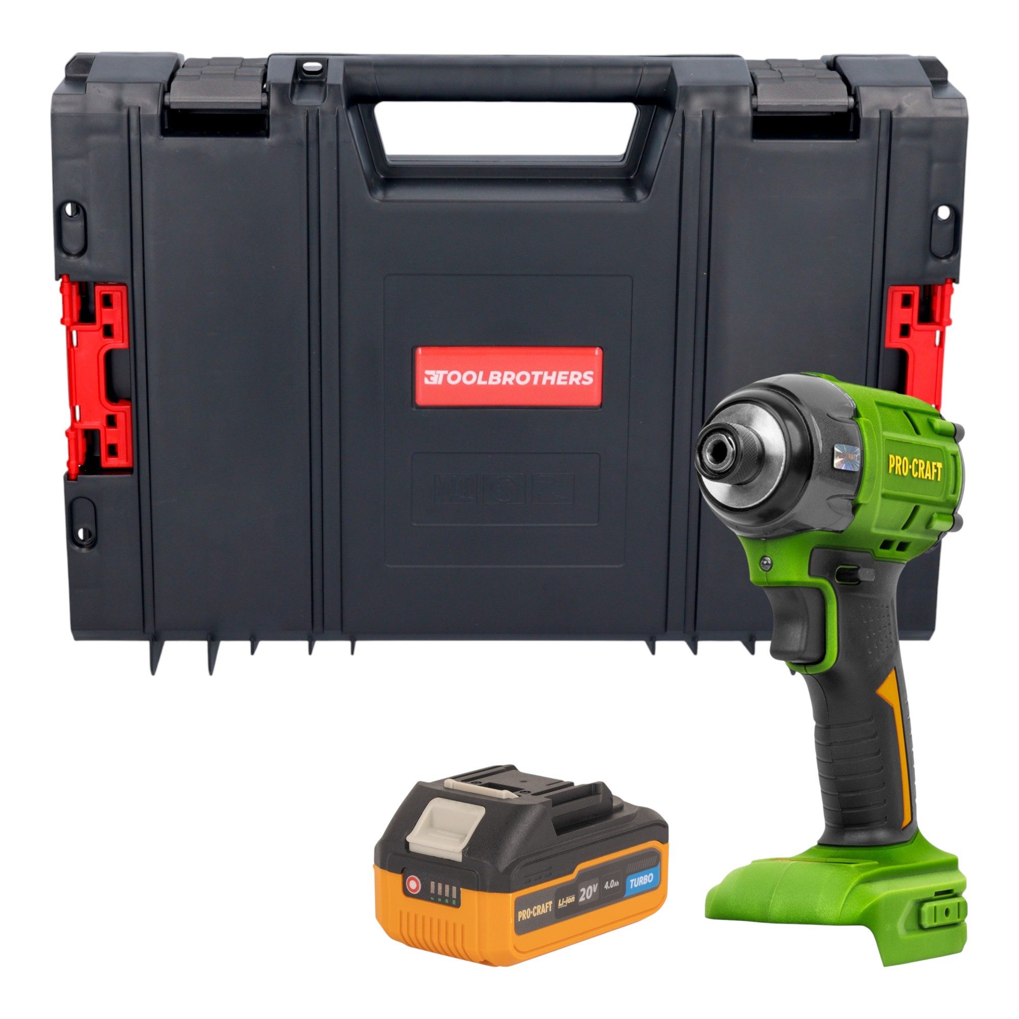 PRO CRAFT Akku-Schlagschrauber PS22bb 20 V 230 Nm + 1x Akku 4,0 Ah + RHINO Toolcase - ohne Ladegerät