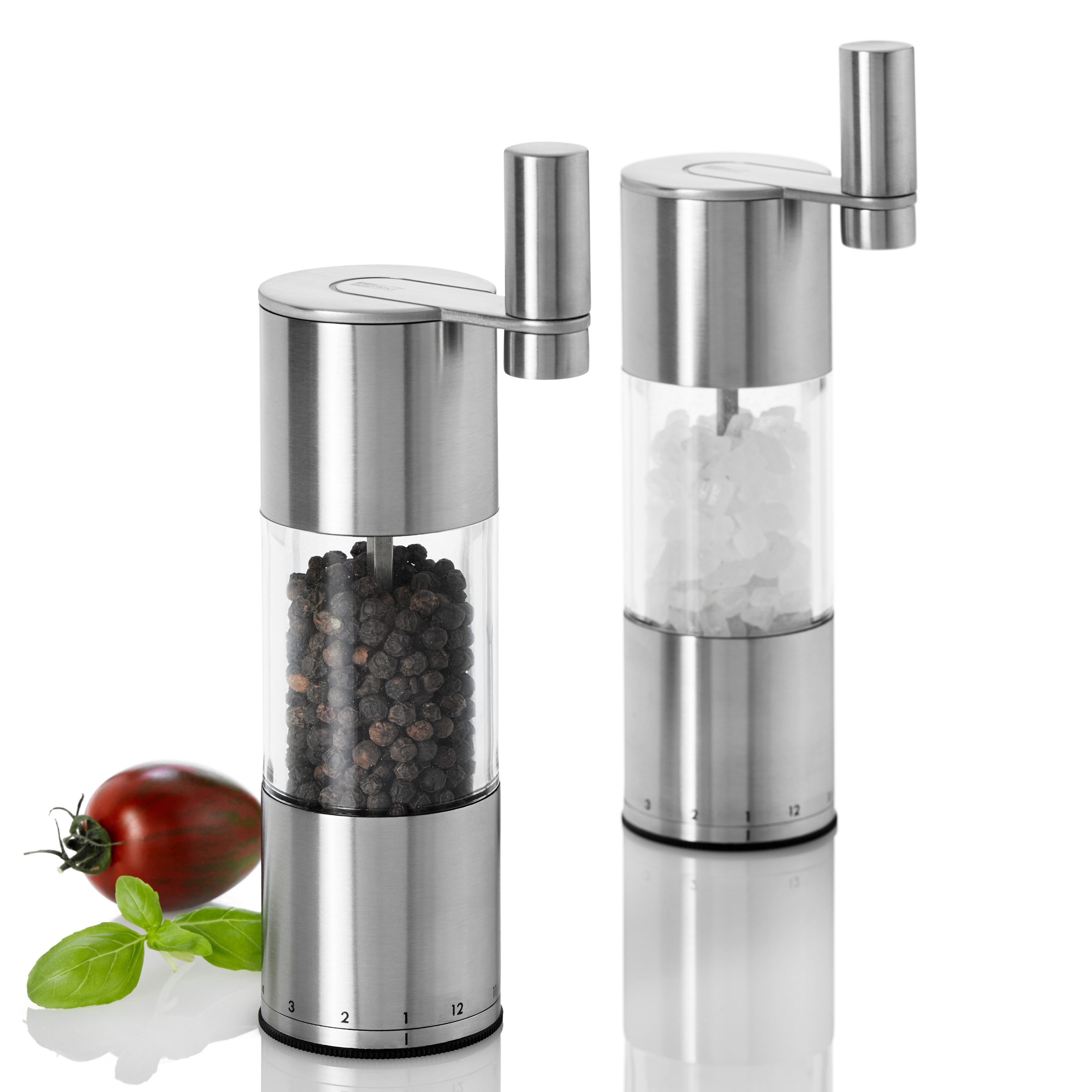 AdHoc Salz-/Pfeffermühle mit Getriebeunterstützung Select im 2-er Set manuell, (2 Stück), mit Präzisionseinstellung