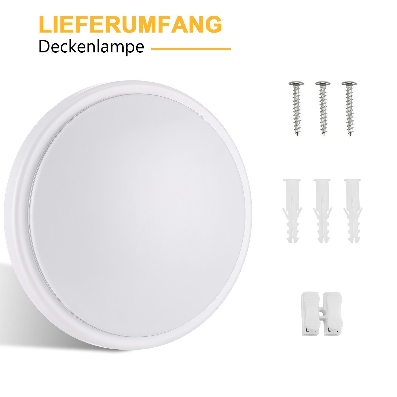 LETGOSPT Deckenleuchte Modern LED Schlafzimmer Wasserdicht, Silberdraht-Design ‎Kaltweiß, für Badezimmerlampe Wohnzimmer 32W Ø38cm LED Deckenlampe fest IP44 Rund, Flach integriert, Deckenleuchte Deckenlampe, Küche