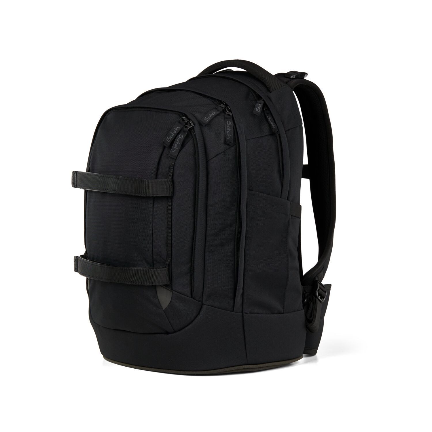 Satch Schulranzen Schulrucksack-Set PACK Blackjack 3-teilig (3-teilig), ergonomisch, Your-Size-System: auf Körpergröße anpassbar