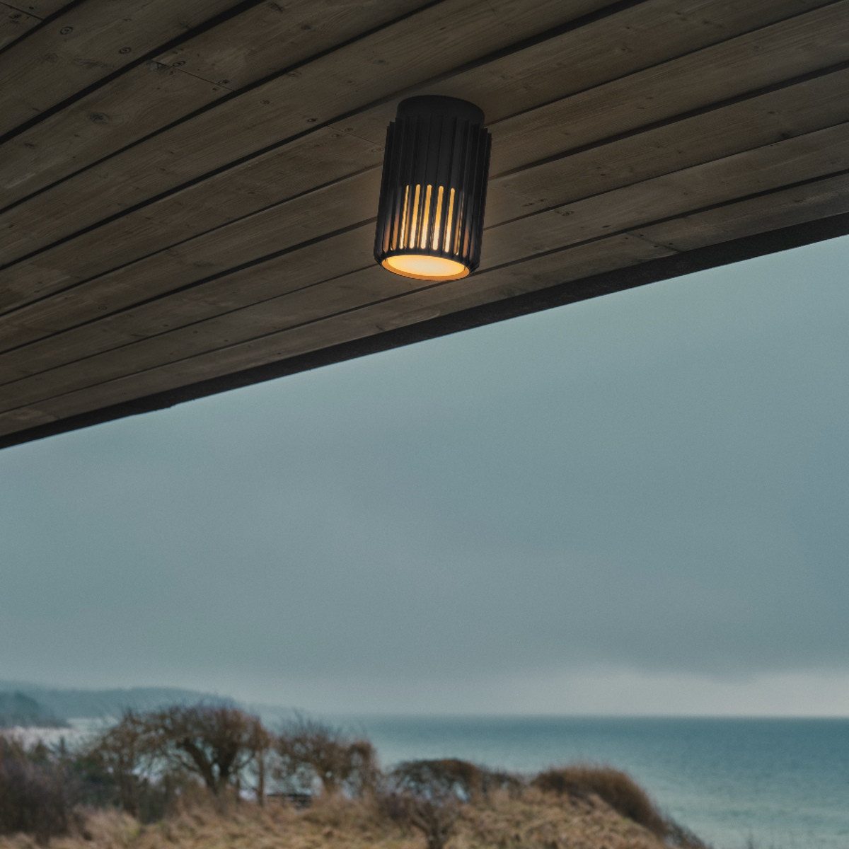 Nordlux Außen-Deckenleuchte Aludra, ohne Leuchtmittel, Aluminium, gemütliches Lichtbild, robust & wetterfest (IP54)