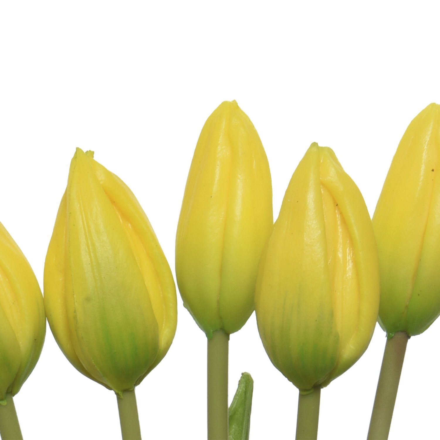 MARELIDA, Tulpen Blüten gelb, 6 Kunsttulpe 40cm Tulpenbund H: Höhe mit 40 cm Dekoblumen Kunstblumen