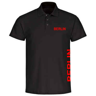 multifanshop Poloshirt Berlin rot - Brust & Seite - Polo